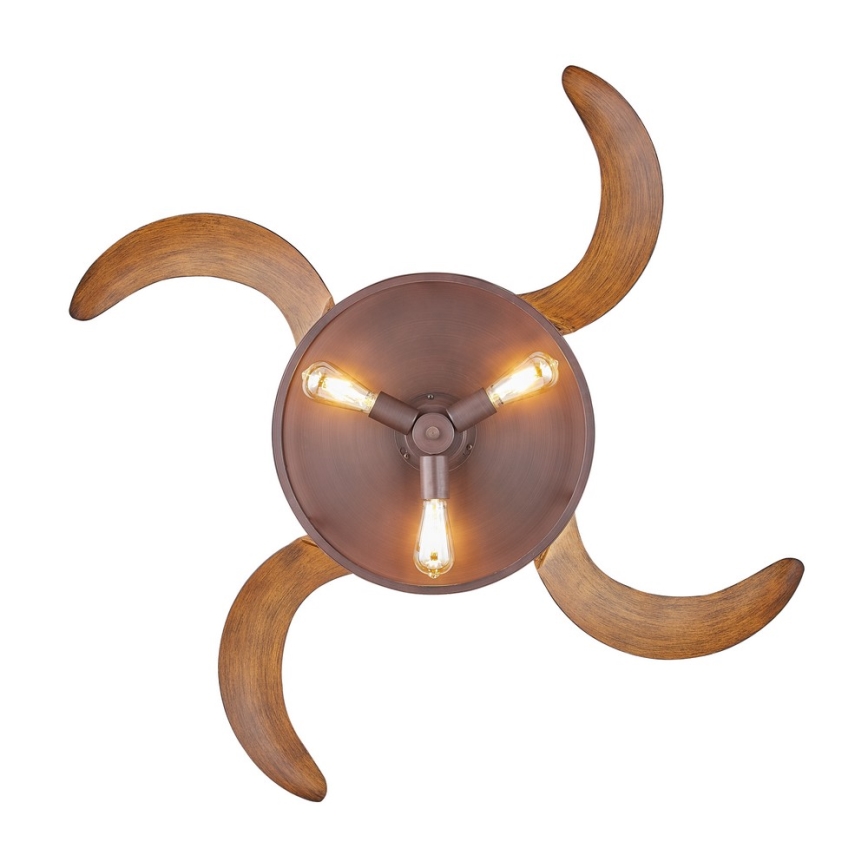FANAWAY 212925 - LED Ανεμιστήρας οροφής CLASSIC 3xE27/4W/230V καφέ + τηλεχειριστήριο