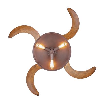 FANAWAY 212925 - Οροφής ανεμιστήρας LED CLASSIC 3xE27/4W/230V καφέ + τηλεχειριστήριο