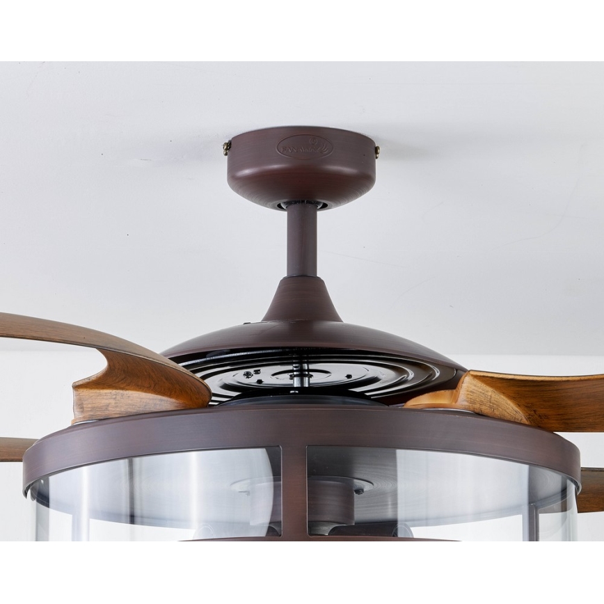 FANAWAY 212925 - Οροφής ανεμιστήρας LED CLASSIC 3xE27/4W/230V καφέ + τηλεχειριστήριο