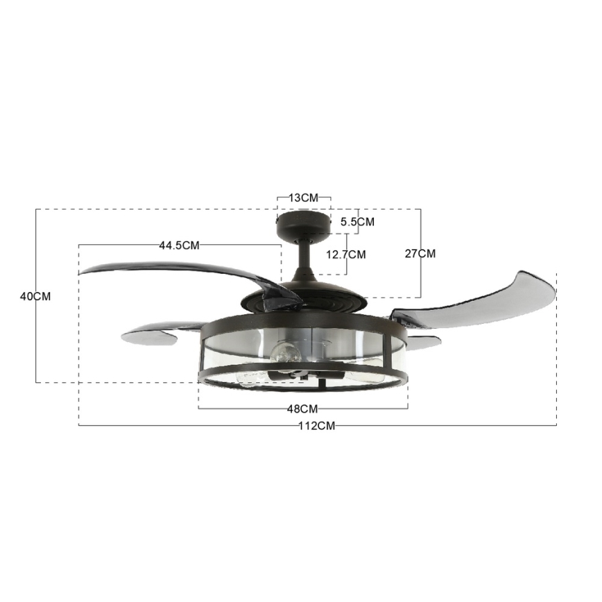 FANAWAY 212927 - LED Ανεμιστήρας οροφής CLASSIC 3xE27/4W/230V μαύρο + τηλεχειριστήριο