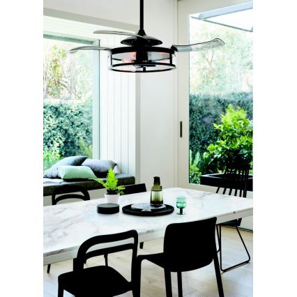 FANAWAY 212927 - Οροφής ανεμιστήρας LED CLASSIC 3xE27/4W/230V μαύρο + τηλεχειριστήριο