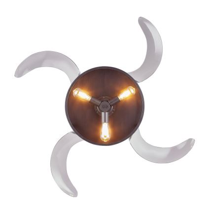 FANAWAY 212927 - Οροφής ανεμιστήρας LED CLASSIC 3xE27/4W/230V μαύρο + τηλεχειριστήριο
