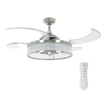FANAWAY 212929 - Ανεμιστήρας οροφής CORBELLE 3xE27/25W/230V γυαλιστερό χρώμιο + τηλεχειριστήριο