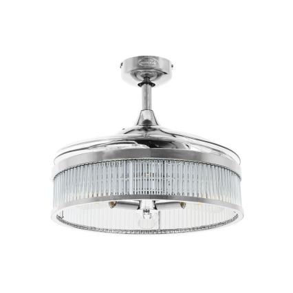 FANAWAY 212929 - Ανεμιστήρας οροφής CORBELLE 3xE27/25W/230V γυαλιστερό χρώμιο + τηλεχειριστήριο