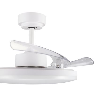 FANAWAY 21612949 - Ανεμιστήρας οροφής LED Dimmable STROLL LED/30W/230V 2700/3500/5000K διάμετρος 106 cm λευκό/διαφανή + τηλεχειριστήριο