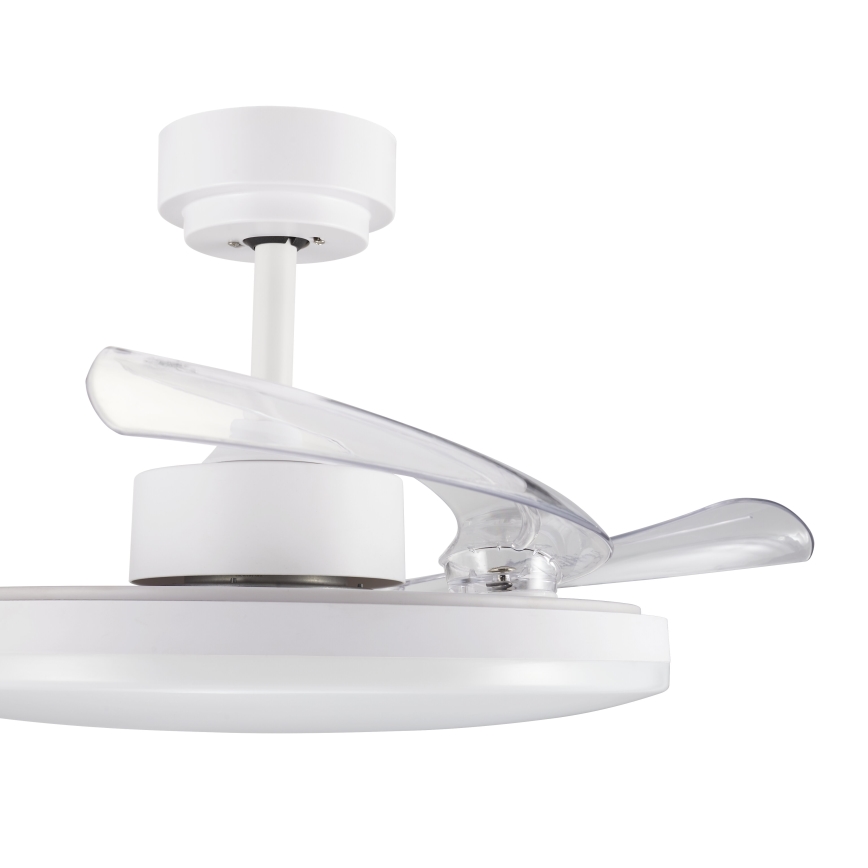 FANAWAY 21612949 - Ανεμιστήρας οροφής LED Dimmable STROLL LED/30W/230V 2700/3500/5000K διάμετρος 106 cm λευκό/διαφανή + τηλεχειριστήριο