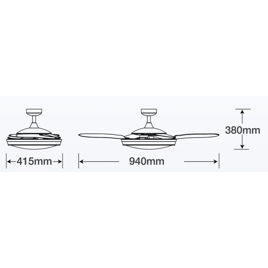 FANAWAY 512120 - Ανεμιστήρας οροφής EVORA 2xE27/15W/230V + τηλεχειριστήριο