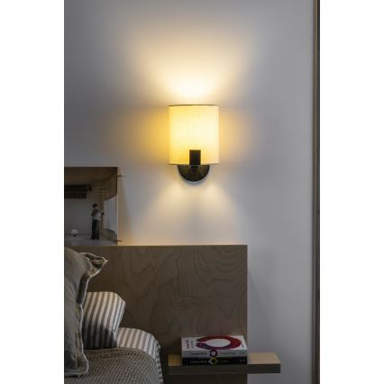 FARO 20053 - Λάμπα τοίχου LED NILA 1xE27/15W/230V + LED/3W κρεμ/μαύρο