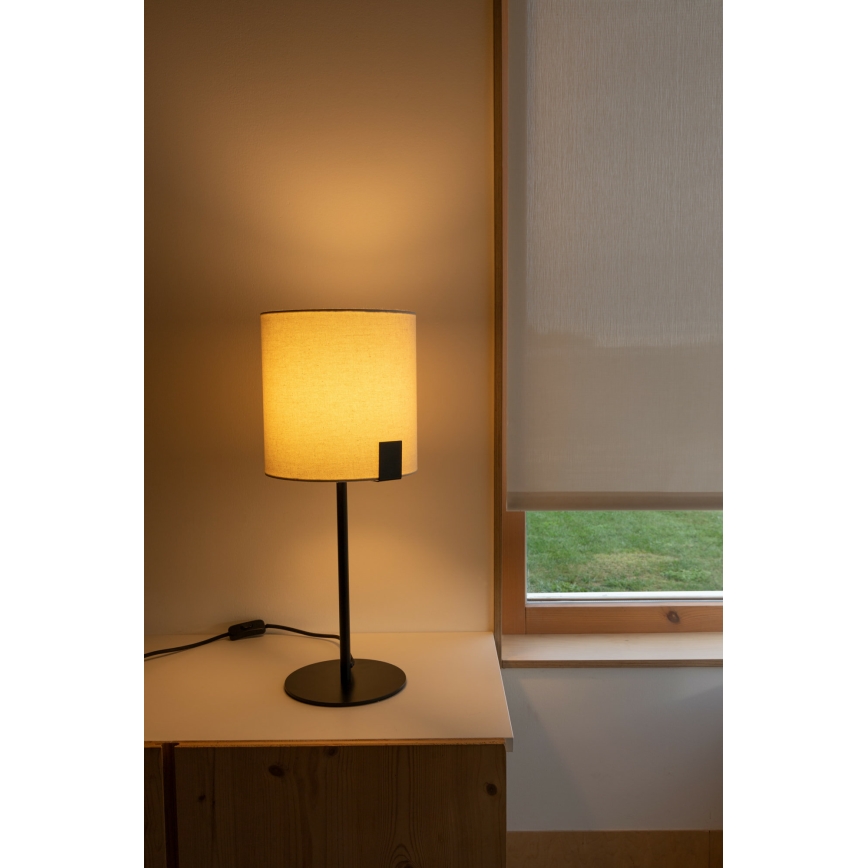 FARO 20054 - Eπιτραπέζια λάμπα NILA 1xE27/15W/230V κρεμ/μαύρο