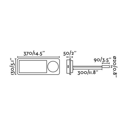 FARO 20062 - Φως τοίχου LED MOOD 2xLED/3W + LED/1,5W/230V