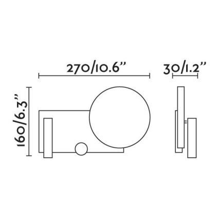 FARO 20065 - Απλίκα τοίχου LED ντιμαριζόμενη KLEE LED/10W/230V + LED/3W δεξιά