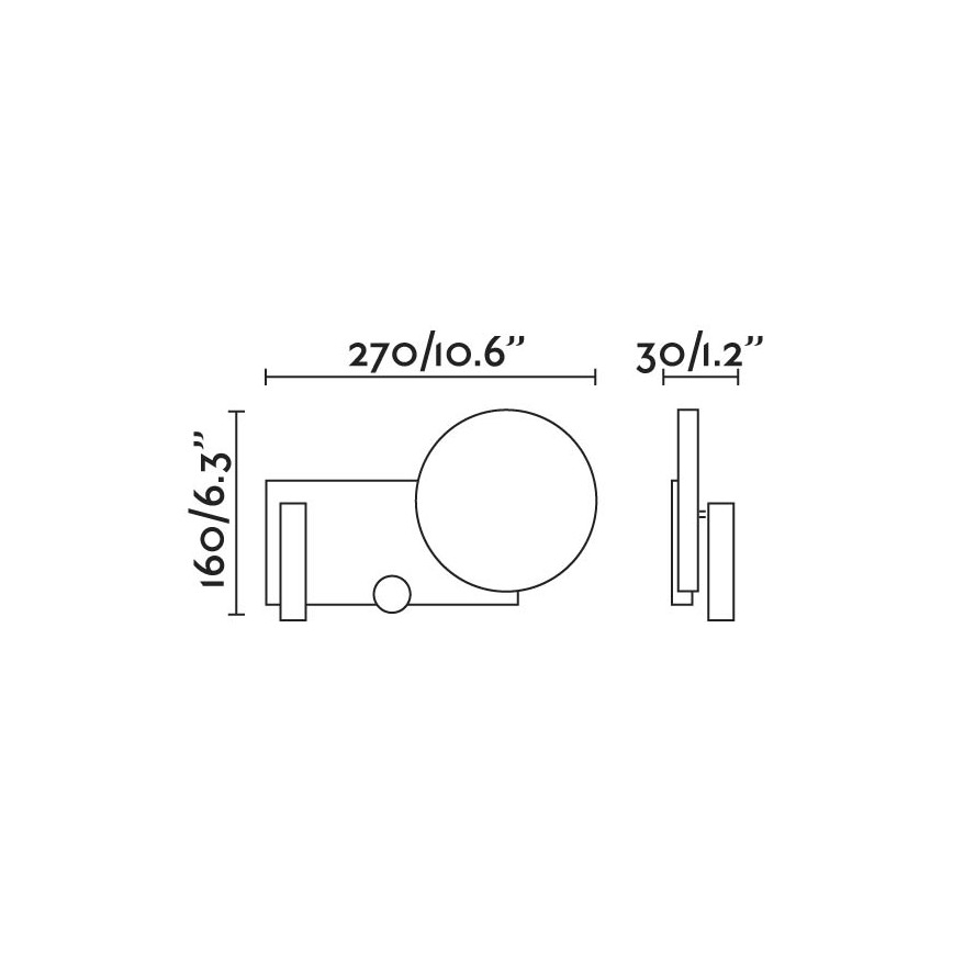 FARO 20065 - Απλίκα τοίχου LED ντιμαριζόμενη KLEE LED/10W/230V + LED/3W δεξιά