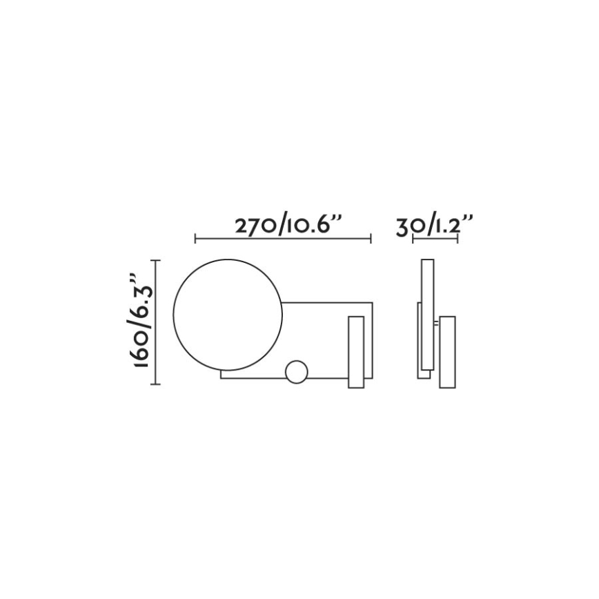 FARO 20066 - LED Dimming τοίχου μικρό φωτιστικό KLEE LED/10W/230V + LED/3W left