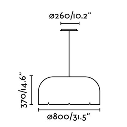 Faro 20104 -  Κρεμαστό φωτιστικό οροφής LED MUTE LED/24W/230V διάμετρος 80 cm 4000K