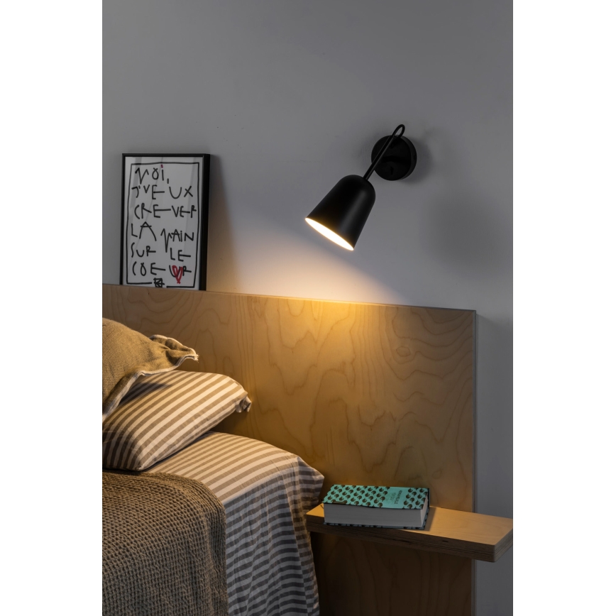 FARO 28257 - Λάμπα τοίχου STUDIO 1xE14/8W/230V μαύρο