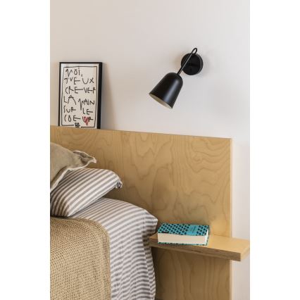 FARO 28257 - Λάμπα τοίχου STUDIO 1xE14/8W/230V μαύρο