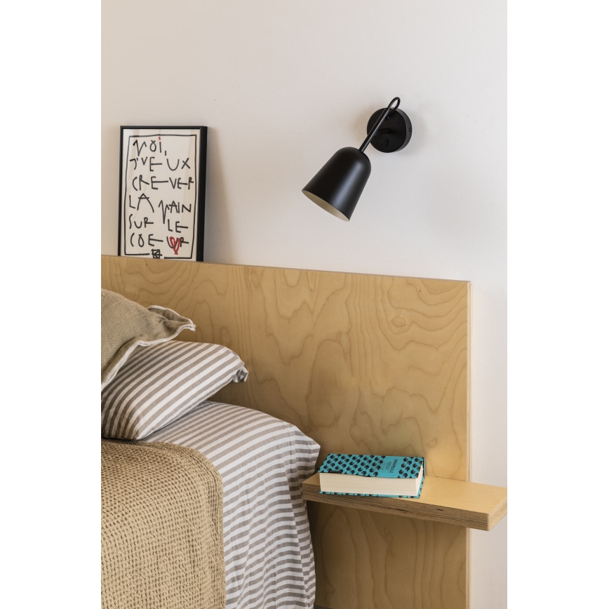 FARO 28257 - Λάμπα τοίχου STUDIO 1xE14/8W/230V μαύρο