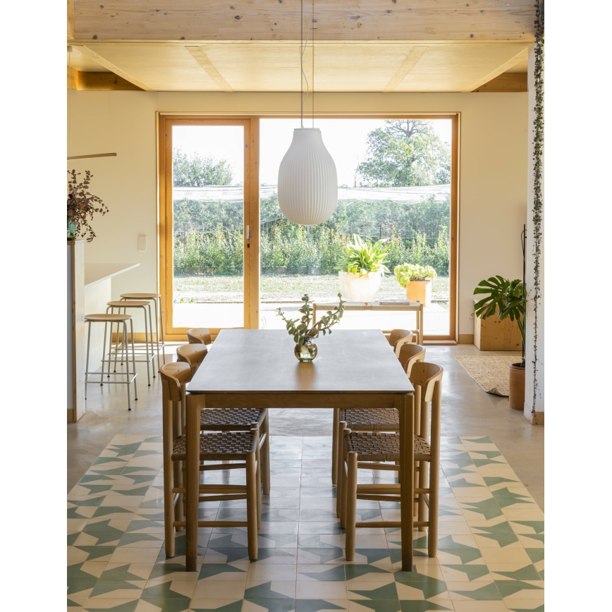 FARO 28300 - Κρεμαστό φωτιστικό οροφής ISABELLE 1xE27/15W/230V διάμετρος 31 cm λευκό