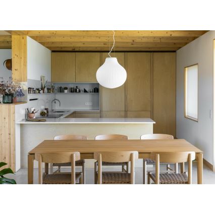 FARO 28301 - Κρεμαστό φωτιστικό οροφής ISABELLE 1xE27/15W/230V διάμετρος 40 cm λευκό