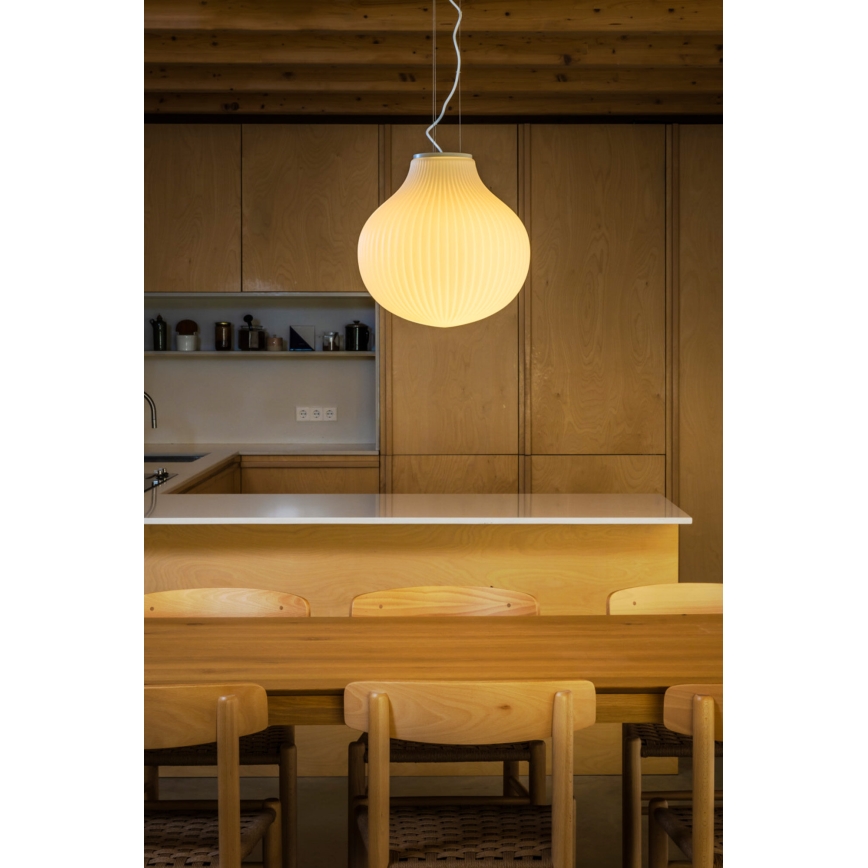 FARO 28301 - Κρεμαστό φωτιστικό οροφής ISABELLE 1xE27/15W/230V διάμετρος 40 cm λευκό