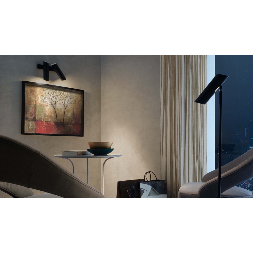 FARO 29876 - Φωτιστικό σποτ τοίχου LINK 2xGU10/11W/230V μαύρο