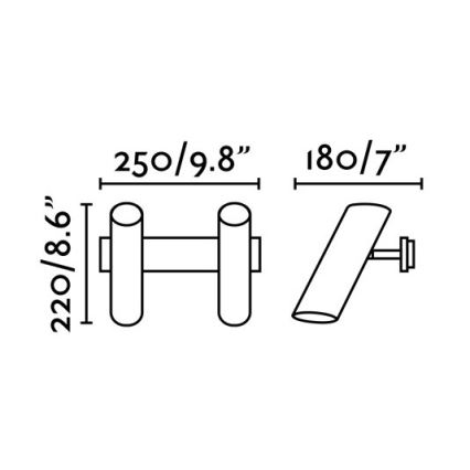 FARO 29876 - Φωτιστικό σποτ τοίχου LINK 2xGU10/11W/230V μαύρο