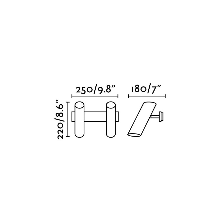 FARO 29876 - Φωτιστικό σποτ τοίχου LINK 2xGU10/11W/230V μαύρο