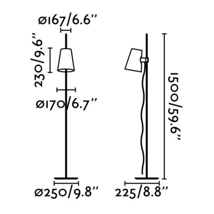 FARO 29998 - Επιδαπέδια λάμπα LUPE 1xE27/20W/230V γυαλιστερό χρώμιο