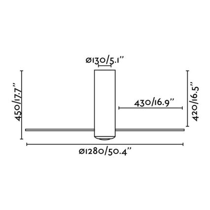 FARO 32034 - Ανεμιστήρας οροφής TUBE FAN λευκό/διαφανής