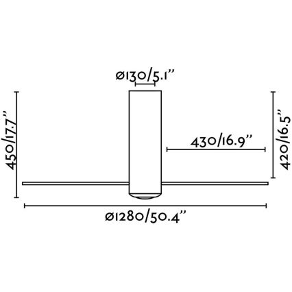 FARO 32035 - Ανεμιστήρας οροφής TUBE FAN μαύρο/διαφανής + τηλεχειριστήριο