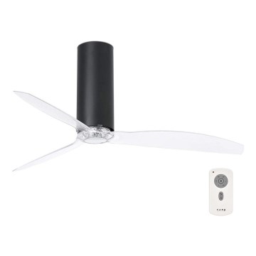 FARO 32036 - Ανεμιστήρας οροφής TUBE FAN μαύρο/διαφανής + τηλεχειριστήριο