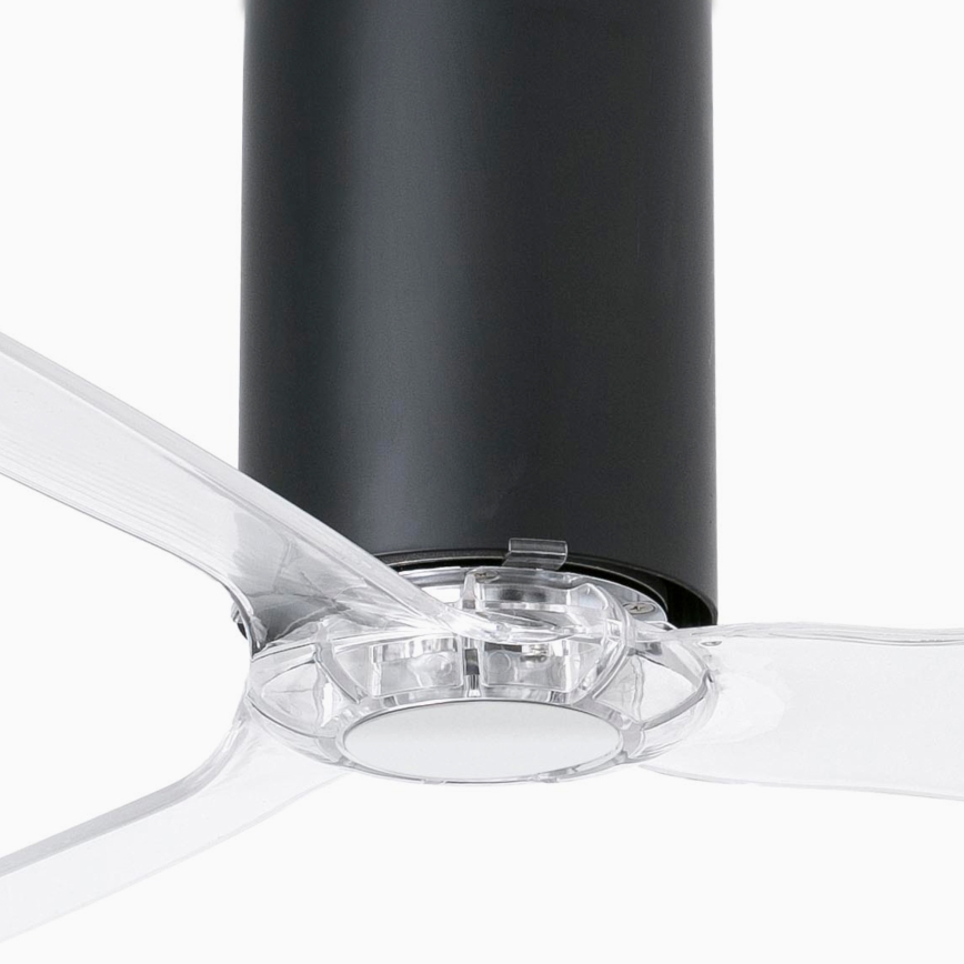 FARO 32041WP - Ανεμιστήρας οροφής MINI TUBE FAN M black/clear δ. 128 cm SMART + τηλεχειριστήριο