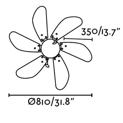 FARO 33179 - Ανεμιστήρας οροφής PALAO 1xE14/40W/230V