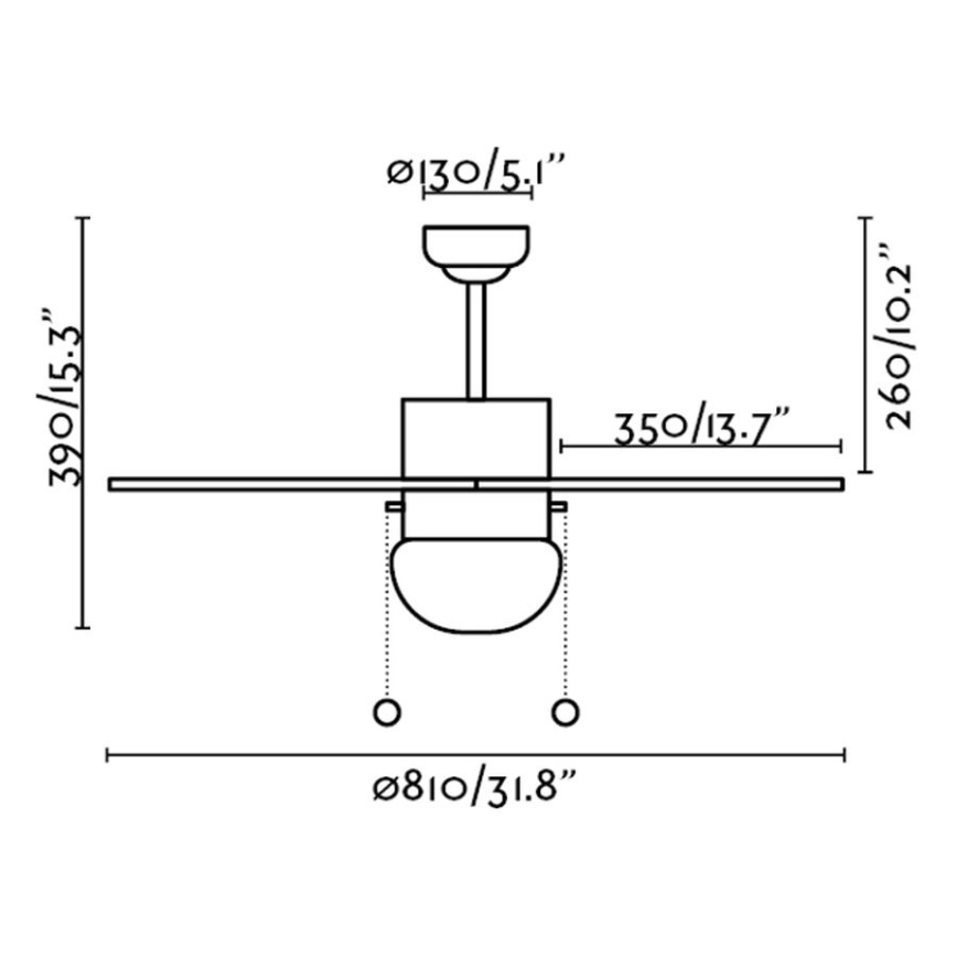 FARO 33180 - Οροφής ανεμιστήρας PALAO 1xE14/40W/230V