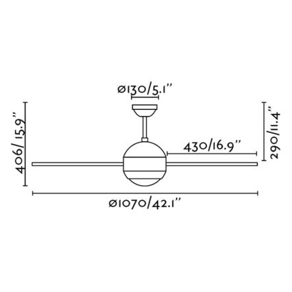 FARO 33347 - Ανεμιστήρας οροφής HONOLULU 1xG9/9W/230V