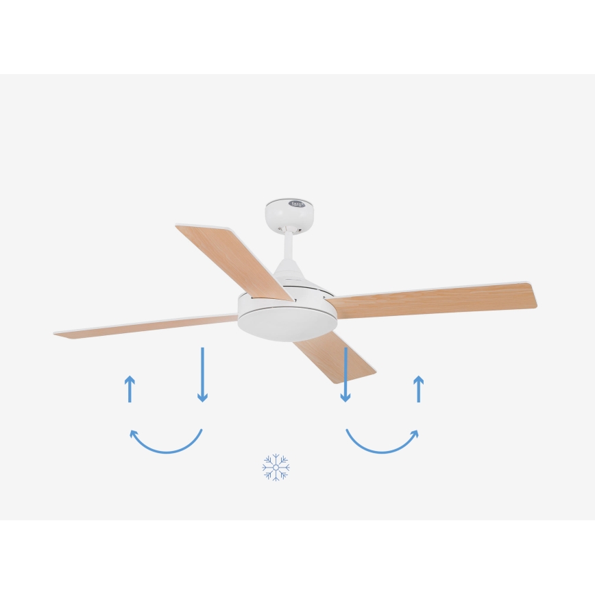 FARO 33350DC - Ανεμιστήρας οροφής MALLORCA L λευκό/καφέ + τηλεχειριστήριο