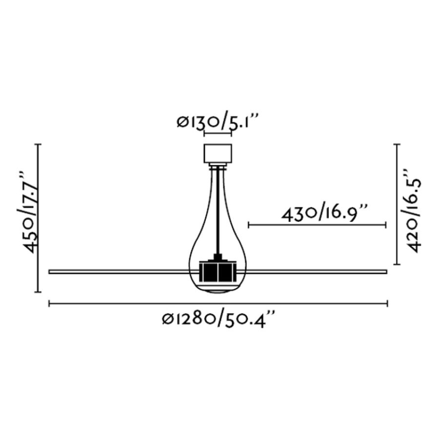 FARO 33382 - Ανεμιστήρας οροφής MINI ETERFAN δ. 128 cm + τηλεχειριστήριο