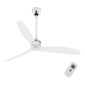 FARO 33394 - Ανεμιστήρας οροφής JUST FAN γυαλιστερό χρώμιο/διαφανές + τηλεχειριστήριο
