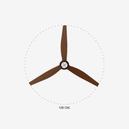 FARO 33395-10 - Ανεμιστήρας οροφής LED JUST FAN LED/16W/230V μαύρο/καφέ δ. 128 cm + τηλεχειριστήριο