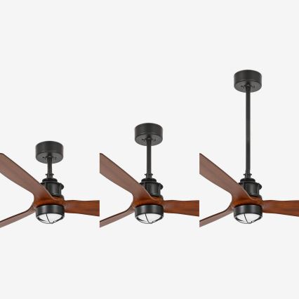 FARO 33395-10 - Ανεμιστήρας οροφής LED JUST FAN LED/16W/230V μαύρο/καφέ δ. 128 cm + τηλεχειριστήριο
