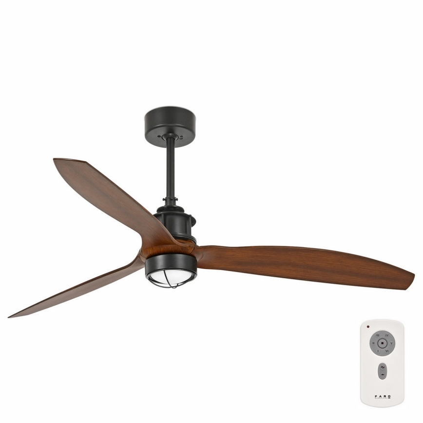 FARO 33395-10 - Ανεμιστήρας οροφής LED JUST FAN LED/16W/230V μαύρο/καφέ δ. 128 cm + τηλεχειριστήριο