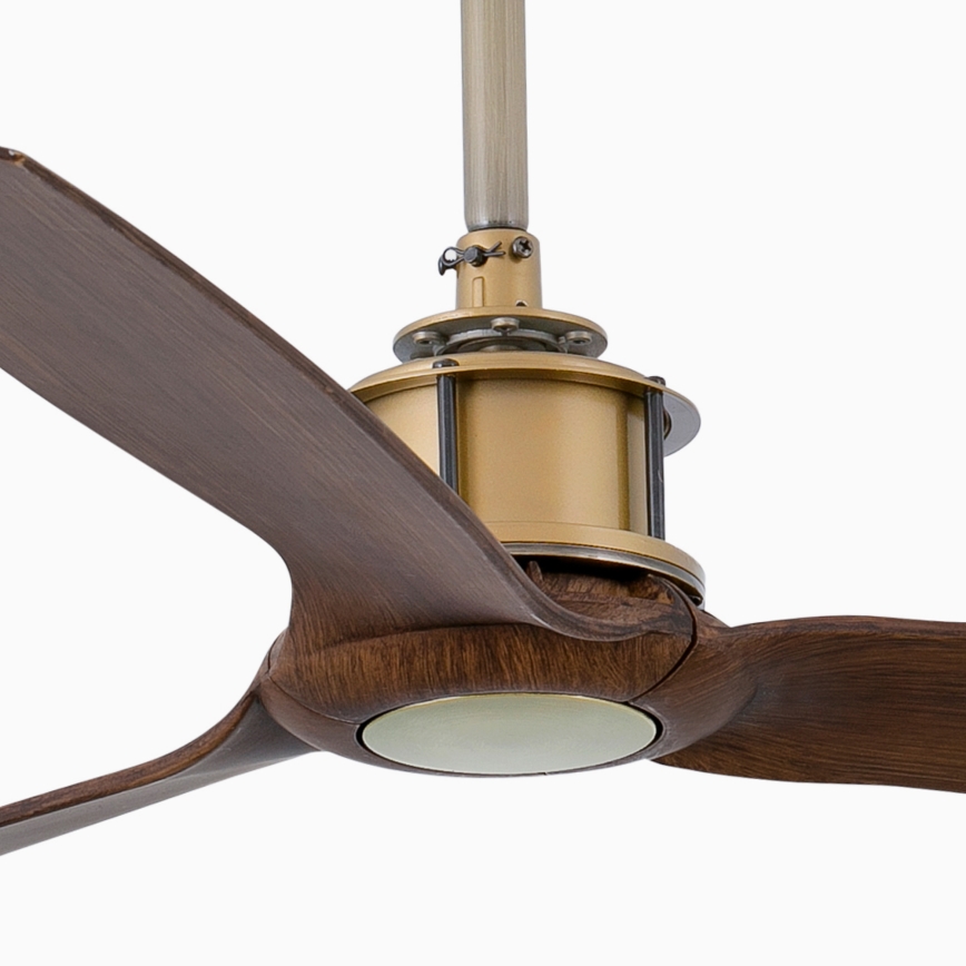 FARO 33398WT - Ανεμιστήρας οροφής JUST FAN M διάμ. 128 εκ. καφέ/ορείχαλκος Wi-Fi Tuya + τηλεχειριστήριο