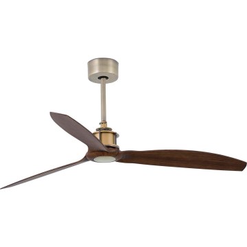 FARO 33398WT - Ανεμιστήρας οροφής JUST FAN M διάμ. 128 εκ. καφέ/ορείχαλκος Wi-Fi Tuya + τηλεχειριστήριο