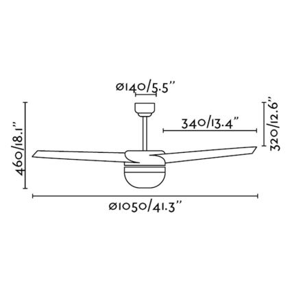 FARO 33416 - Ανεμιστήρας οροφής EASY 2xE27/15W/230V