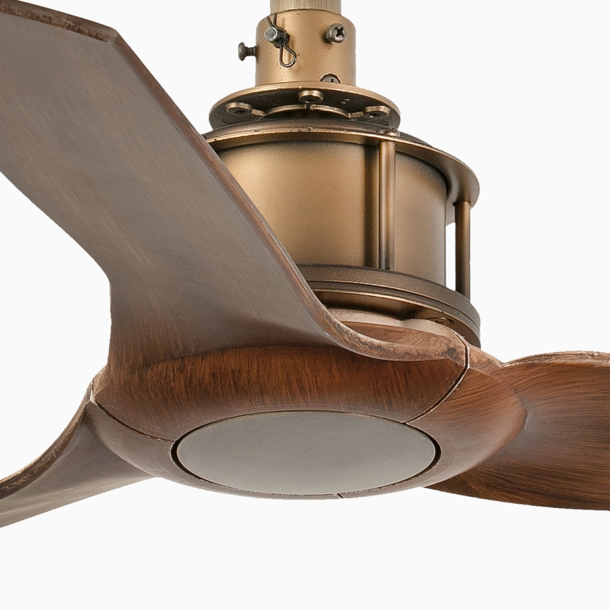 FARO 33428WT - Ανεμιστήρας οροφής JUST FAN S Ø 81 cm καφέ/ορείχαλκος Wi‑Fi Tuya + τηλεχειριστήριο