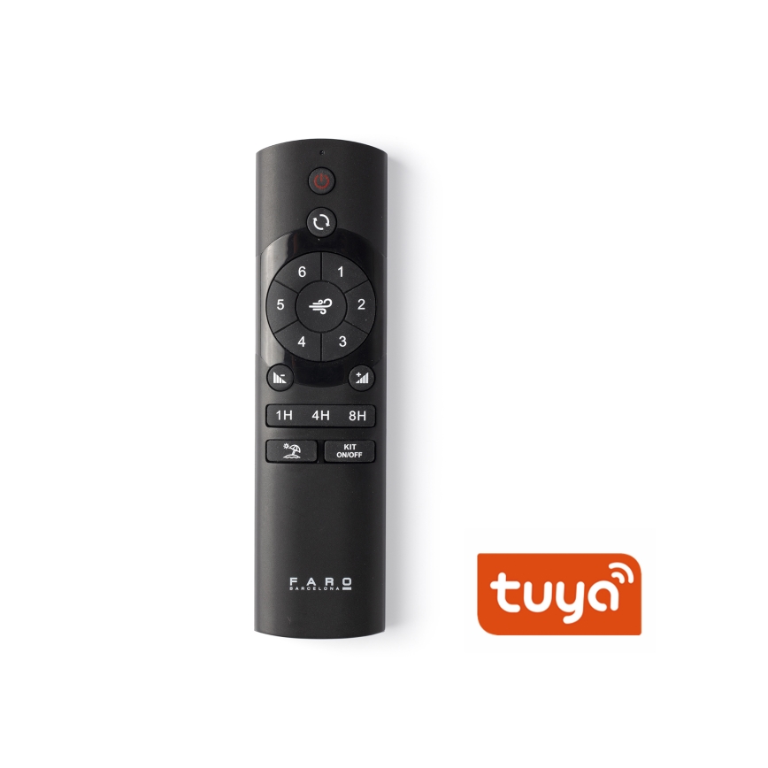 FARO 33435WT - Ανεμιστήρας οροφής WEAVER M, διάμ. 128 εκ., καφέ/μαύρο, Wi‑Fi Tuya + τηλεχειριστήριο