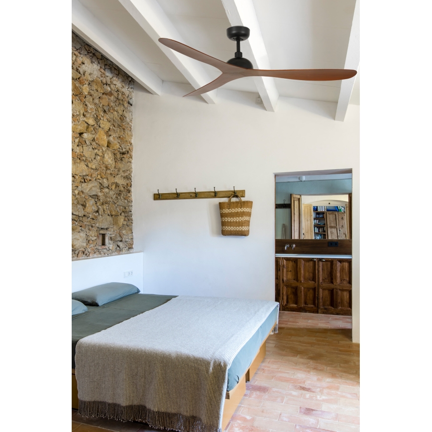 FARO 33447WT - Ανεμιστήρας οροφής GOTLAND L καφέ/μαύρο διάμετρος 132 cm Wi-Fi Tuya + τηλεχειριστήριο
