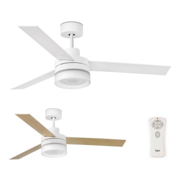 FARO 33460 - Οροφής ανεμιστήρας LED με ηχείο ICE LED/15W/230V λευκό/καφέ + τηλεχειριστήριο