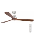 FARO 33464DC - Ανεμιστήρας οροφής LANTAU XL καφέ/ματ χρώμιο δ. 168 cm + τηλεχειριστήριο