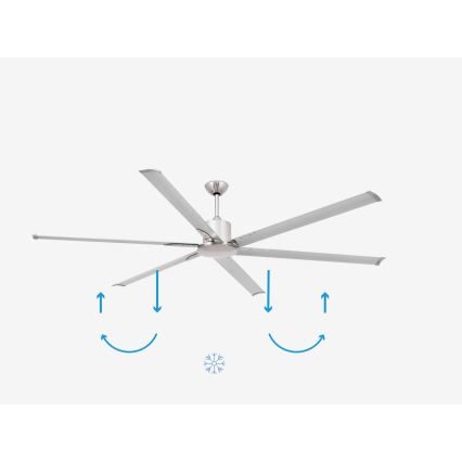 FARO 33465A - Ανεμιστήρας οροφής ANDROS XL ματ χρώμιο δ. 213 cm + τηλεχειριστήριο